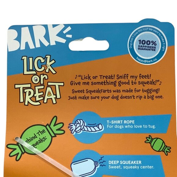 Bark Squeakfarts Rainbow Dog Toy Small/Medium Breed Interactive Plush 10" NEW - Picture 4 of 8